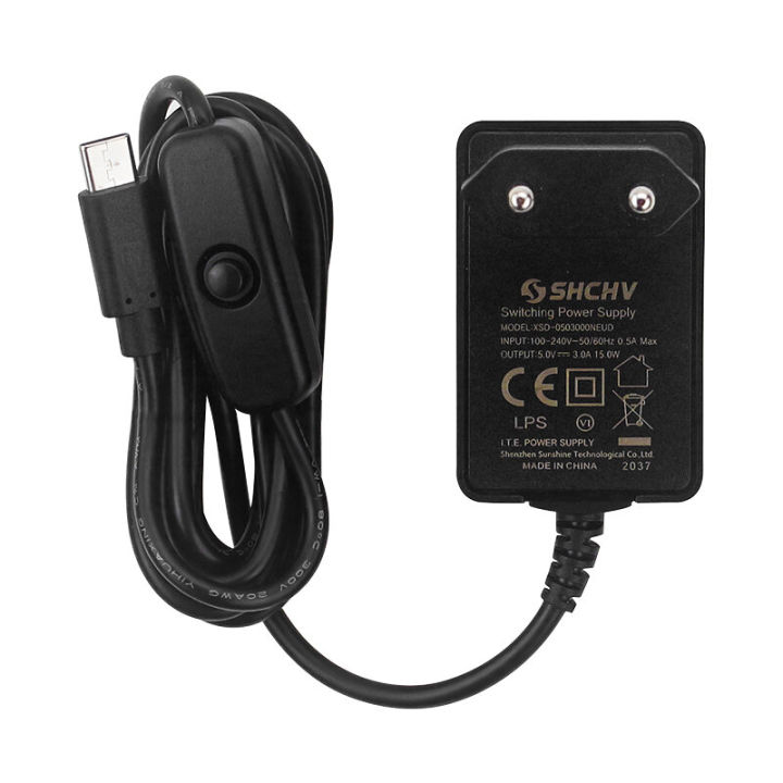 Catda C2890 3C UL 5V3A Type-C With witch Button Power upply for Raspberry Pi 4B