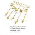 Adult Kids Kurapika Chains Bracelet Hunter Cosplay Cool Five Finger Rings Rapers Full-five Fingers Rings Fashion Jewelry.