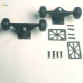 Skateboard Trucks and Wheels Set, 52mm Skateboard Wheels and Bearings Set, Skateboard Trucks 5", Skateboard Riser Pads, Skateboard Hardware Set.