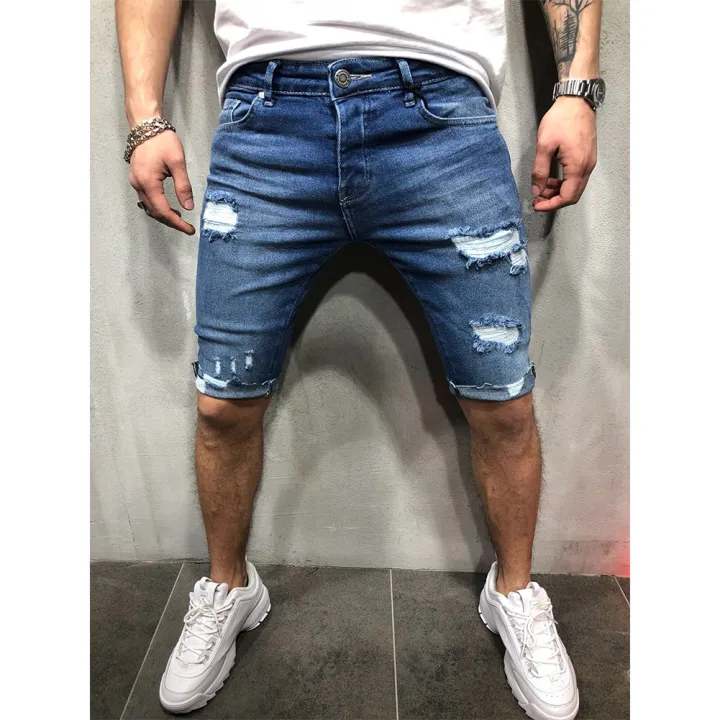 Elegantstunning%20Men%20Denim%20Shorts%20Summer%20Slim%20Fit%20Casual%20Cropped%20Pants%20Middle%20Waist%20Straight%20Sports%20Cargo%20Jeans%20For%20Beach%20-%20Image%204
