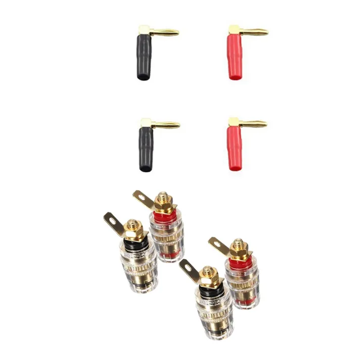 4Pc%20Amplifier%20Speaker%20Terminal%20Binding%20Post%204mm%20Banana%20Plug%20Jack%20&%204x%20Hi-end%20Copper%20Right%20Angle%20Screw%20Type%20Banana%20Plug%20-%20Image%202