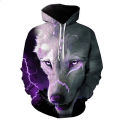 Cool Fashion Handsome Space Galaxy Wolf Hoodie Hoodies Men Bright Wolf Wolf Hoddies Spring Autumn Pullovers Sweatshirts. 