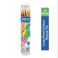 Doms Non-Toxic Super Soft Colour Pencils in Round Tin Box - 12 Shades.