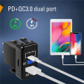 12V-24V USB Outlet Dual Quick Charge 3.0 & PD USB C Port Charger Socket Power Adapter for Car Boat Marine Truck-A.