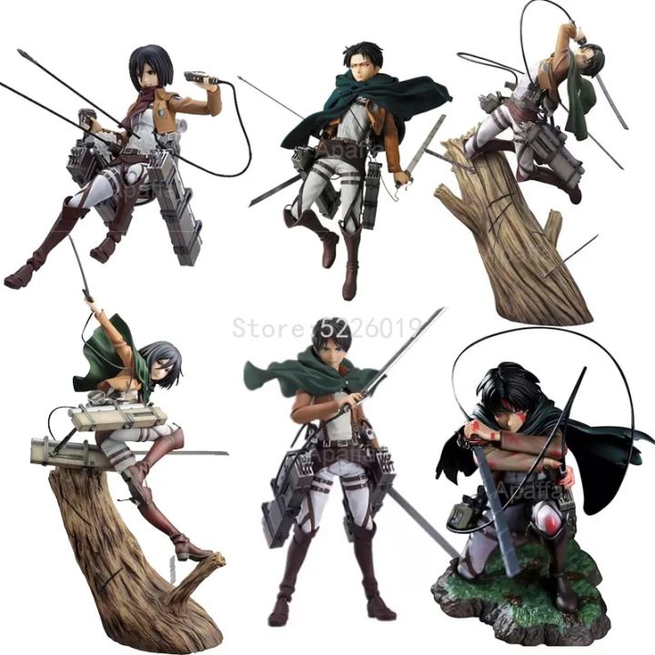 28cm Attack on Titan Levi Ackerman Anime Figure ARTFX J Mikasa Ackerman ...