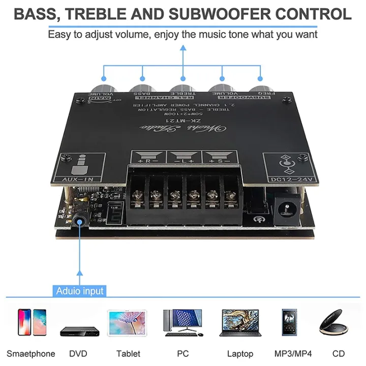 ZK-MT21%202.1%20Channel%20Bluetooth%205.0%20Subwoofer%20Amplifier%20Board%2050WX2+100W%20Power%20Audio%20Stereo%20Amplifier%20Board%20Bass%20AMP%20AUX%20-%20Image%205
