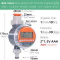 1PC Ball Valve LCD Garden Water Timer Rain Sensor Automatic Irrigation Controller Electronic Programmable Digital Joints.