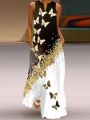 New Lady Spring Summer Long Dress Women Sleeveless Butterfly Print Elegant Dresses For Women 2023 Party Beach Women Dress.