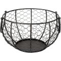Egg Basket, Wrought Wire Restaurant Basket,Kitchen Hen Decor (White).