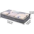 53L Large Capacity Under Bed Storage with Transparent Window Clothes Storage Bag with Compartment Large Storage Bags.
