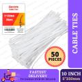 Hazi Electrical Cable Tie | 10 Inch Cable | Tie 5 x 250 mm | 50 Pcs Per Pack | Nylon Plastic Tie. 