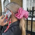 Small Design Hair Scrunchies For Woman Summer Cute Four Layer Plaid Headwear Pure Cotton Edge Extra Large Intestinal Hair Loop. 