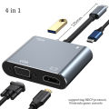 Usb C Hub to 4K VGA USB C 3.0 HDMI-compatible Adapter 4 in 1 for Nintendo Macbook Phone Huawei Xiaomi Laptop TV PC Cable Adapter. 