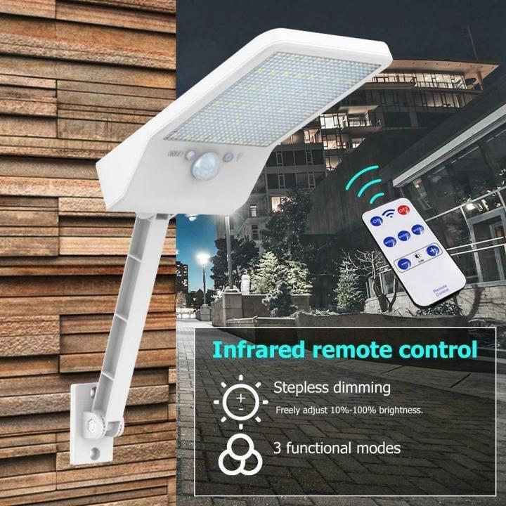 60W Solar LED Street/Wall Light With PIR Motion Sensor – Dimmable Outdoor Garden Lamp (Remote Control)