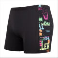 Anti-Embarrassment Men's Swimming Trunks plus-Sized plus Size Boxer Swim Trunks Set Fashion Printed Men's Hot Spring Bathing Suit.