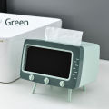 Retro TV Shaped Tissue Box & Phone Holder Tissue Box Mobile Phone Rack Bracket Plastic Household Living Room Desktop Creative Storage Box. 