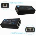 （NEW）2 Port POE Extender 10/100Mbps with IEEE 802.3Af Standard Input / Output for IP Camera Extend 100 Meters for POE Range. 