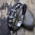 Hip Hop Rock Band Bracelet Steampunk Band Symbol Adjustable Wolf Head Charm Leather Bracelets Men Women Collection.