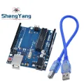 【happy one】Set UNO Official Box ATMEGA16U2+MEGA328P Chip For Arduino UNO Development board USB CABLE. 