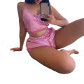 Women's Sexy Lingerie Satin Pajama Cami Set Sleeveless Spaghetti Strap Nightwear Silky Lace Trim Satin Cami Top Pajamas Shorts Set 2 Piece Sleepwear.