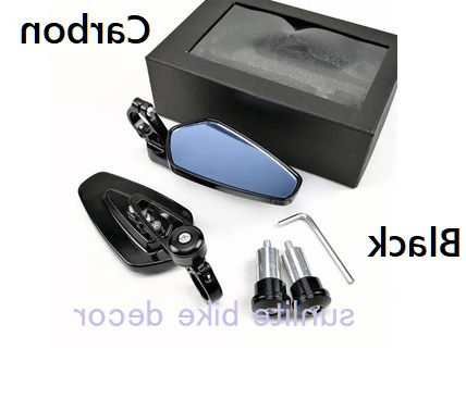 Handle%20End%20side%20mirror%20Looking%20Glass%20For%20Motorcycle,%20Rearview%20Luxury%20Mirror%20Universal%20Model.%20Carbon%20Black%202%20Pcs%20-%20Image%203