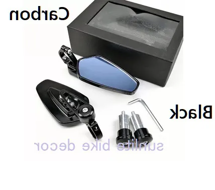 Handle%20End%20side%20mirror%20Looking%20Glass%20For%20Motorcycle,%20Rearview%20Luxury%20Mirror%20Universal%20Model.%20Carbon%20Black%202%20Pcs%20-%20Image%203