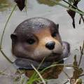 Garden Pond Floating Otter Ornament for Outdoor Garden Aquarium.