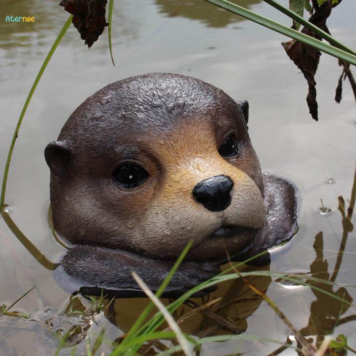 Garden Pond Floating Otter Ornament for Outdoor Garden Aquarium