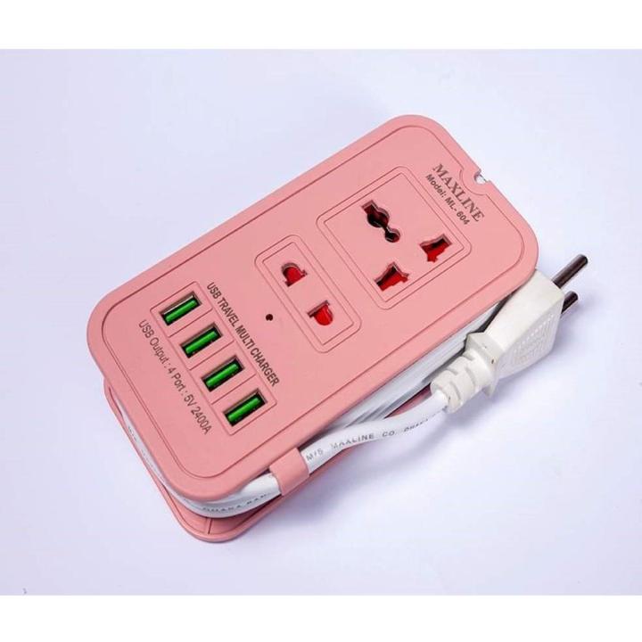 universal%20travel%20multi%20charger%204%20USB%20PORT%20with%20multiplug%20MAXLINE%20ML-604%20Multi-plug%20With%204%20USB%20Port%20And%205pin%20Socket%206%20FEET%20CABLE%20SAFETY%20SHUTTER%20MILTIPLUG%20FAST%20CHARGING%20-%20Image%202