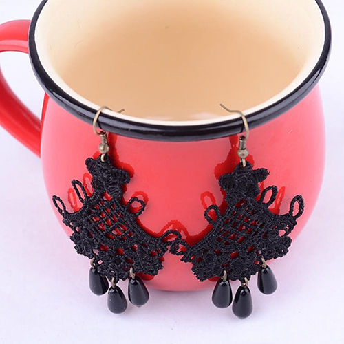 Retro%20Vintage%20Halloween%20Black%20Lace%20Tassel%20Statement%20Dangle%20Hook%20Earrings%20Jewelry%20-%20Image%202