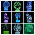 Anime Yoda Baby 3D Lamp LED Illusion Night Light Color Changing Lampara for Kids Bedroom Decor Nightlight Manga Groot Table lamp. 