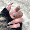 24pcs Nails Long Square Love Heart Designed Rouge Nail Art Full Cover Press On Nail Tips Women Finished Nail Extension.