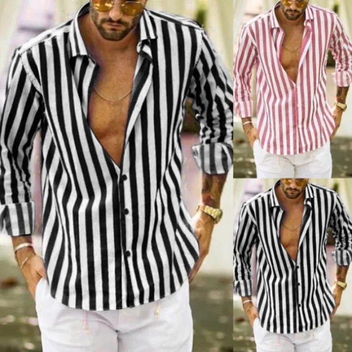Men's%20Casual%20Blouse%20Shirt%20Stripe%20Printing%20Loose%20Tops%20Long%20Sleeve%20Tee%20Shirt%20Spring%20Autumn%20Casual%20Handsome%20Men's%20Shirts%202023%20New%20-%20Image%203