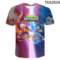Beyblade Burst 3D Printed T-shirt Anime Game Harajuku Streetwear Boy Girl Kids Short Sleeve Casual Men Women Children Tops Tees. 