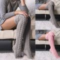 Harajuku Women Girls Wool Stockings Winter Warm Knitted Over Knee Socks Leg Warmer Female Thigh Long Stockings Leg Warmers. 