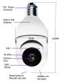 High Quality PTZ Bulb System 360 Degree IP Camera V380 HD WiFi Robotic Wireless Mini CC Camera IP Webcam , Security Camera. 