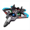 PTEROSAURIA Remote Control Flying Jet Fighter | LED Light Drone Plane Toy | Dual Propeller Hand Launch RC Airplane | 4-12 Years Kids Flying Toy with Remote.