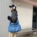 Denim Crossbody Bags for Women Japanese Style Unisex Casual Pocket Books School Bag for Students Shoulder Bags Large Jeans Bag. 