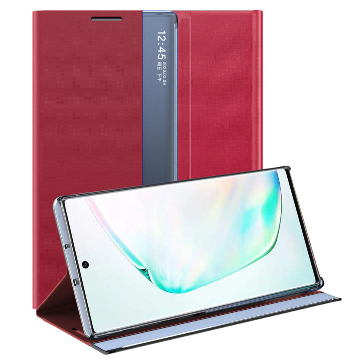 For Samsung Galaxy Note 10 Plus Slim Smart Flip Leather Stand Case Cover