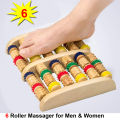 Wooden Roller Foot Massager 6 ruller multicolour.