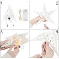 30/45/60cm Eid Mubarak Hollow Out Star Hanging Pendant Christmas Ramadan Decoration Home Party Islam Muslim Paper Stars Lantern.
