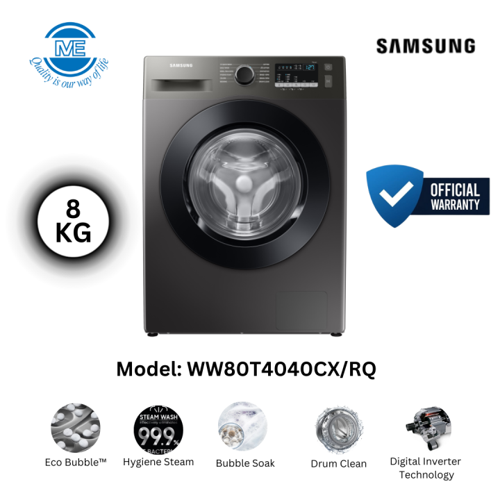 SAMSUNG 8 KG Front Loading Digital Inverter Energy Efficient Washing Machine With Free Delivery and Official Warranty | WW80T4040CX/RQ