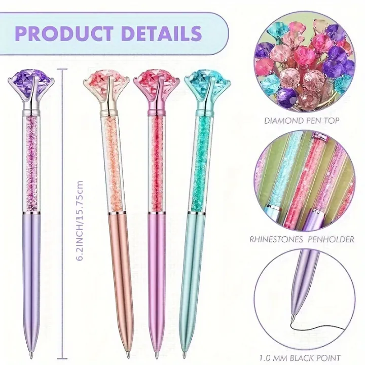 4pcs%20Large%20Crystal%20Diamond%20Gel%20Pens%20Christmas%20Gift%20Shiny%20Ballpoint%20Pen%20Black%20Ink%20Pens%20Suitable%20For%20School%20Office%20Accessories%20-%20Image%202