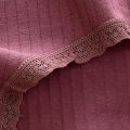 Girls Daily Panties, Cotton Solid Color Elastic Breathable Middle Waist Briefs with Lace Trimming fo. 