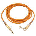 （New）Guitar Intrument Cable Guitar Acceorie 10FT Electric Intrument Ba AMP Cord 1/4 Inch traight to Right Angle Gold Plated 6.35mm Cable. 