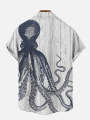 Summer men's octopus print shirts Short sleeved Hawaiian beach shirts Ocean animal cartoon pattern shirts Men's casual shirt.