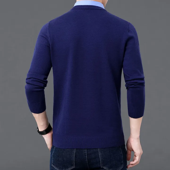 Shirt%20Collar%20Sweater%20Spring%20and%20Autumn%20Men's%20Business%20Casual%20Knitwear%20Pure%20Color%20All-Matching%20Dad%20Wear%20Cotton%20Knitwear%20Men's%20Clothing%20-%20Image%208