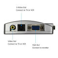 HXSJ HW-2401 VGA to RCA Switch Box, PC to TV AV Monitor Composite S Video Adapter.