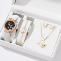 New Fashionable Leather Belt Butterfly Watch & Butterfly Jewelry Sets For Women Gift Item With BOX.