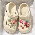 Pregnant Women's Hole Shoes Women's Summer Outdoor Wear 2024 New Super Soft Beach Shoes Closed Toe Sandals for Men. 